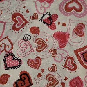Novelty Print Glitter "Crazy Hearts" Fabric - (1 yard)